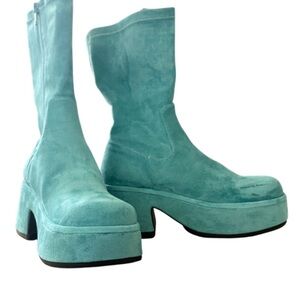 Steve Madden Zuri Teal Platform Boots - NEW